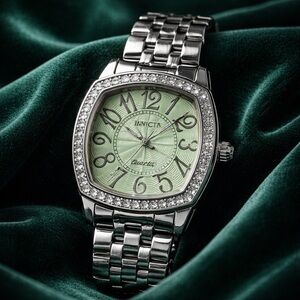 Invicta Women's Silver Watch with Green Dial